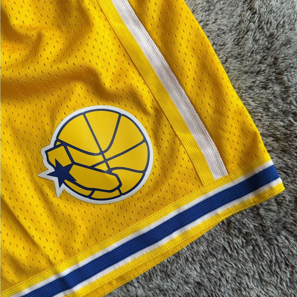 Men’s Golden State Warriors Shorts, Mitchell & Ness, NBA, Swingman 1995, 5XL - Picture 2 of 7